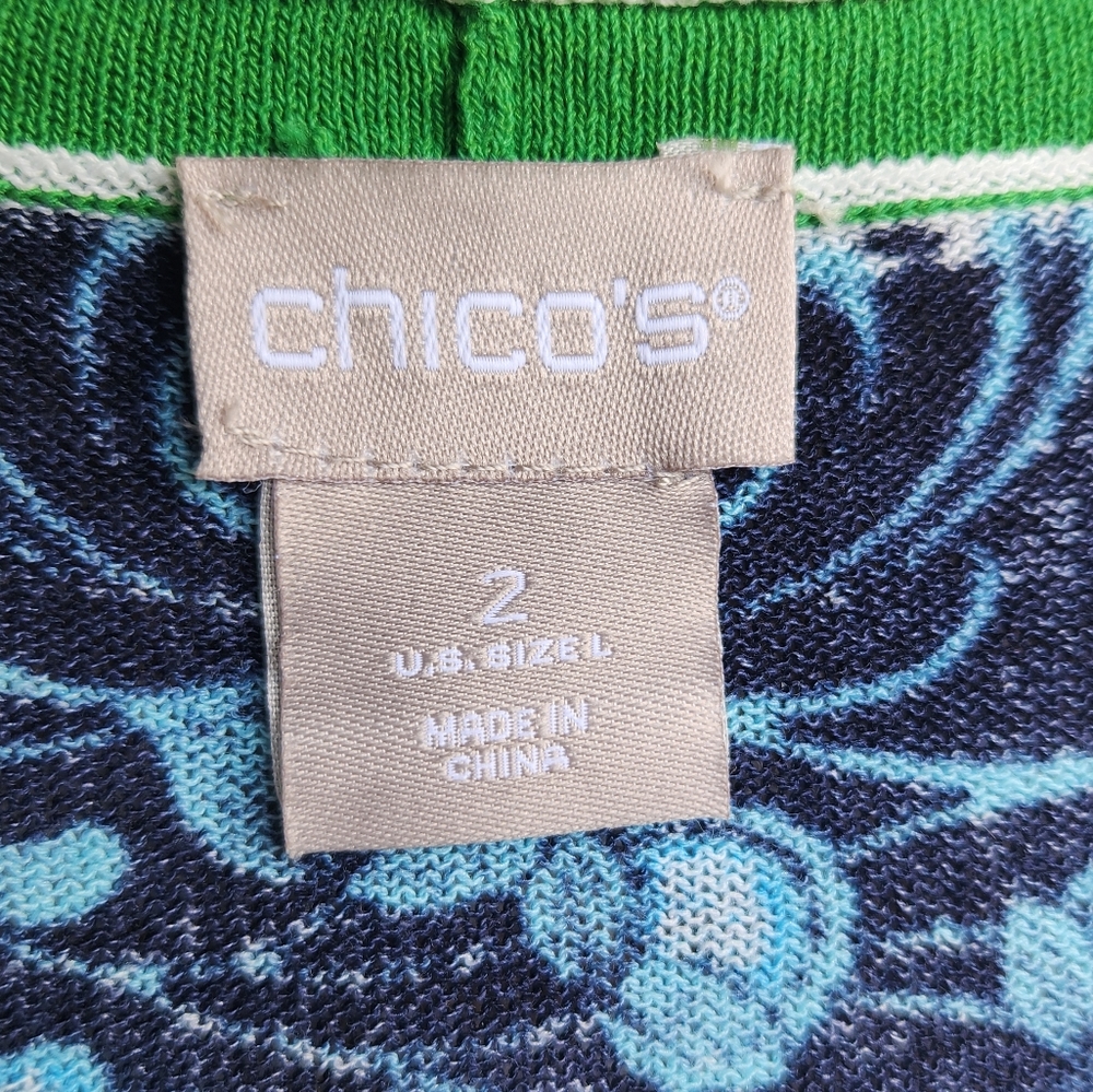 Chico's Women's Sweater Layer Open-Front Cardigan Green-Blue Size 2 (US Large) - Picture 14 of 15